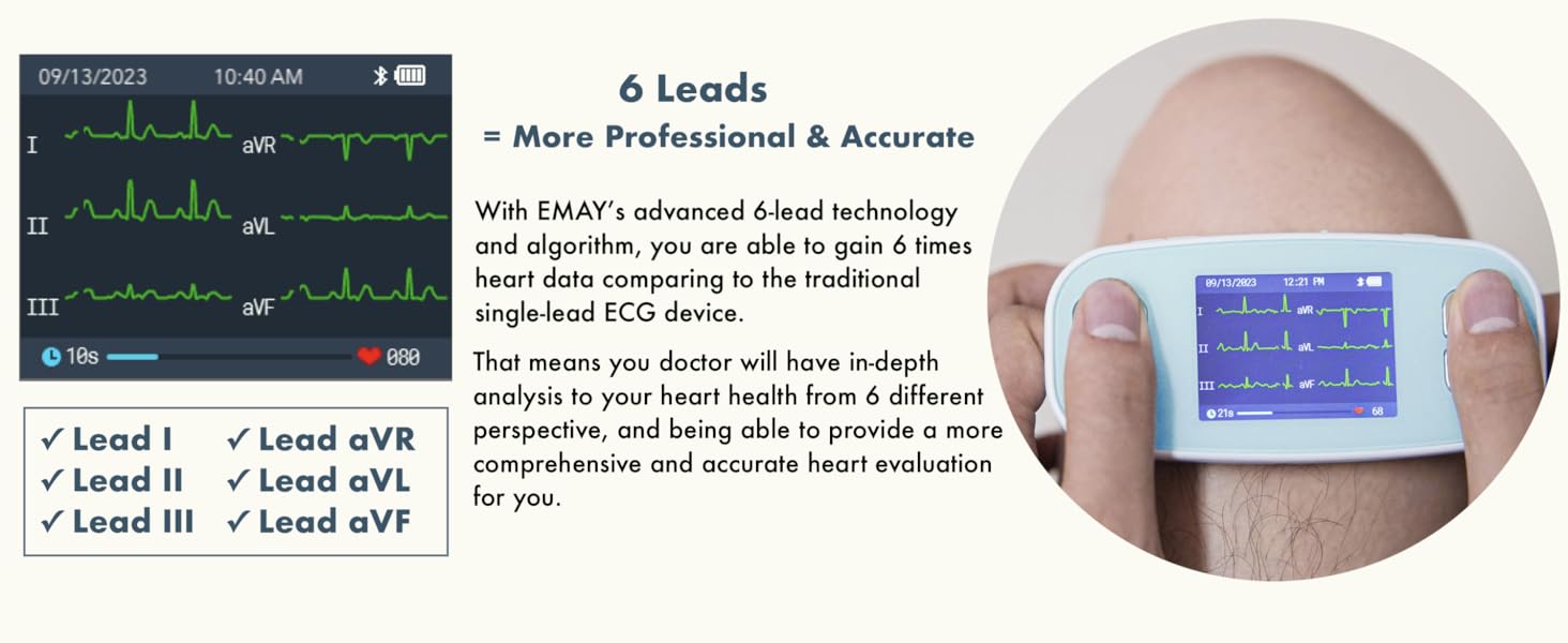 EMAY 6L Portable EKG Monitor device